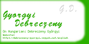 gyorgyi debreczeny business card